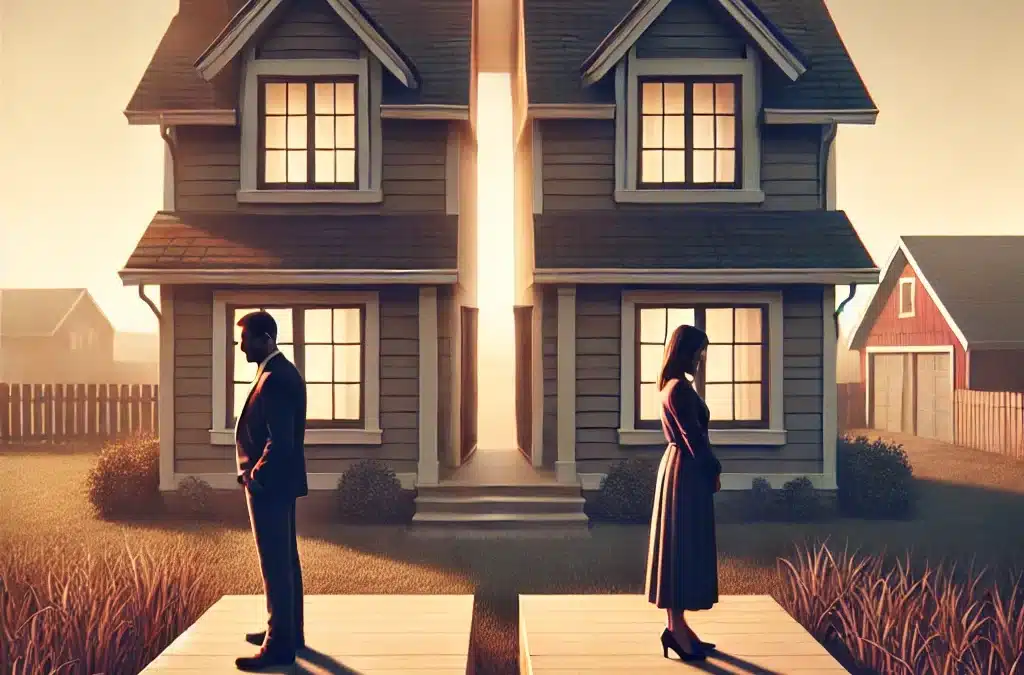 Vivienda dividida en dos tras un divorcio, como imagen del proindiviso entre ex cónyuges